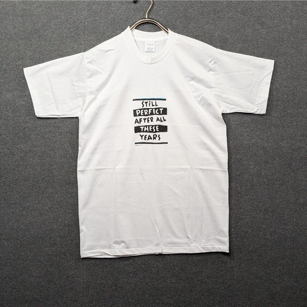Vintage Graphic T-Shirt Mens XL Single Stitch 90's Funny Saying Cotton White